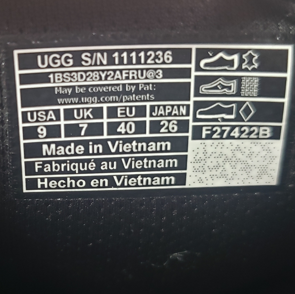 UGG Laton Fur Suede Slide Sandal Black Comfy slippers Women's 9 - Picture 6 of 6
